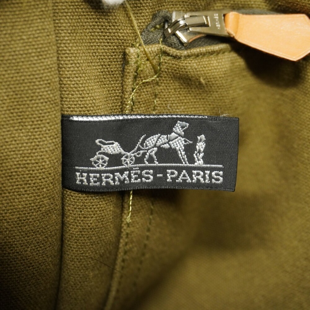 Hermes Fourre-Tout PM Canvas Tote Bag, Khaki, Women's - Picture 5 of 10